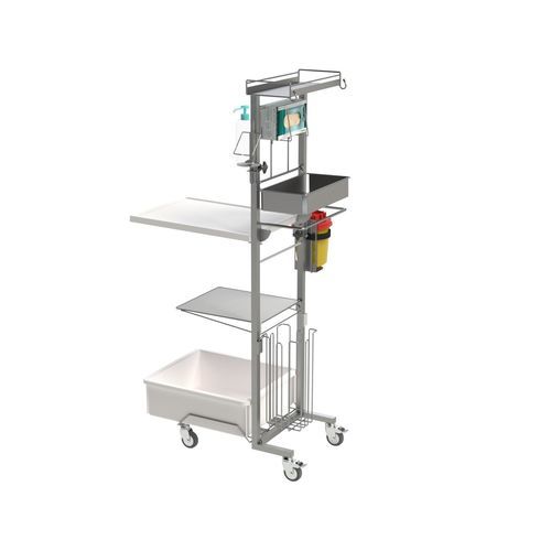 Carro médico - SMS® aide-soignant - VILLARD MÉDICAL - para consumibles / de acero inoxidable / con bandejas