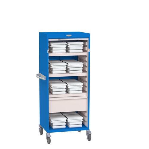 Armario para ropa limpia - Eolis® - VILLARD MÉDICAL - con ruedas / con puerta corredera / de metal
