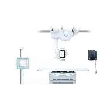 Sistema de radiografía digital - RADspeed Pro™ SR5 - Shimadzu - para radiografía polivalente / con brazo portatubos pivotante de techo / con Bucky en el suelo