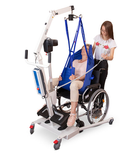 Elevador de pacientes eléctrico - genius - aacurat GmbH - con ruedas / elevadora