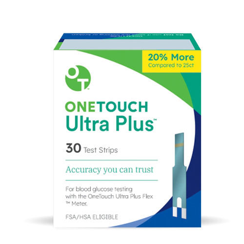 Tira de prueba de diabetes - OneTouch Ultra Plus™ - Lifescan - de sangre