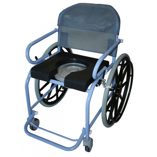 Silla de ducha con reposabrazos - Nouméa 100 - HMS-VILGO - con ruedas / con apertura higiénica / con cubo