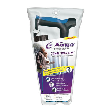 Bastón mango en T - Airgo&reg; Comfort-Plus - AMG Medical - plegable