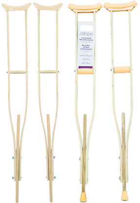 Muleta axilar - Airgo® Laminated Wood - AMG Medical - para adultos / de altura regulable