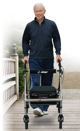 Andador con ruedas con 4 ruedas - Airgo® Adventure™ 8 Lightweight - AMG Medical - con asiento / plegable