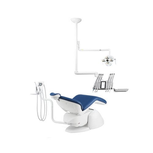Unidad dental con sillón eléctrico - PACIFIC® EVO.2 - Airel-Quetin - con reposacabezas flexible / con portainstrumentos