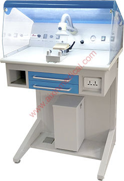 Puesto de trabajo para laboratorio dental con luz - AX-JT5 - Aixin Medical Equipment Co.,Ltd   - con campana / automático