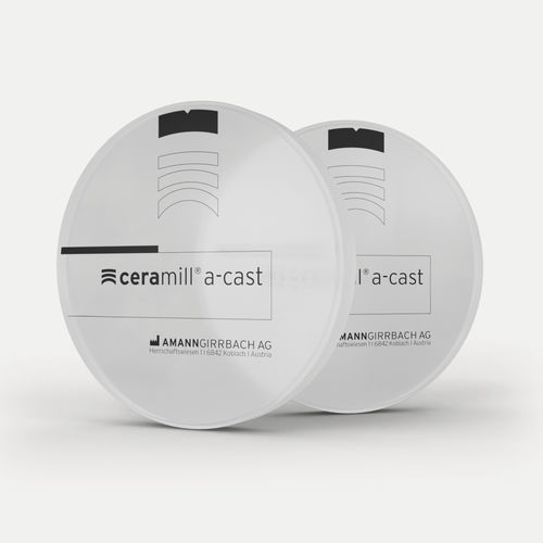 Material dental de fibra acrílica - Ceramill A-Cast - Amann Girrbach - de PMMA / para restauración dental / CAD CAM