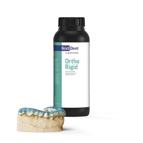 Material dental de resina - Ortho Rigid - 3D Systems - para férulas terapéuticas / para impresión en 3D / transparente