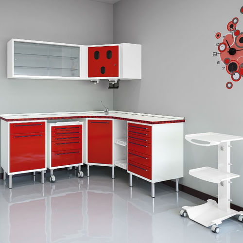 Armario para instrumental dental - ALIUS - ASTRA MOBILI METALLICI   - para clínica dental / con estante / con puerta