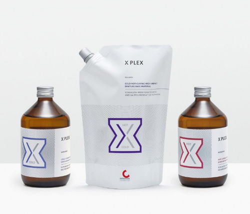 Material dental de resina - XPLEX - Candulor - gingival / para la fabricación de dentaduras postizas / en polvo
