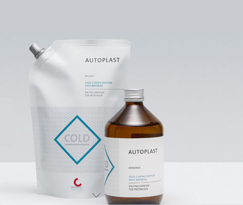 Material dental de resina - AUTOPLAST - Candulor - gingival / para la fabricación de dentaduras postizas / en polvo