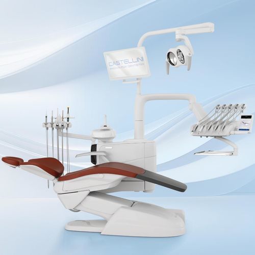 Unidad de tratamiento dental con sillón - Skema 6 - Castellini - compacta / con reposacabezas flexible / con monitor