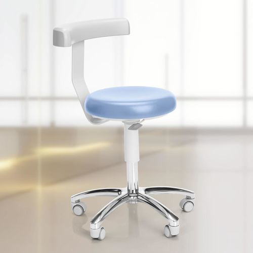Taburete para odontología - C8 - Castellini - de altura variable / giratorio / con respaldo