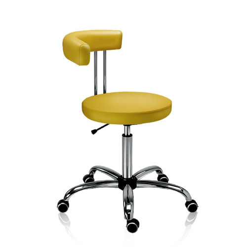 Taburete para odontología - D10L - DIPLOMAT DENTAL s.r.o. - con ruedas / con respaldo / verde
