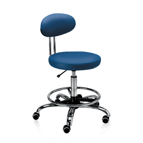 Taburete para odontología - D10L - DIPLOMAT DENTAL s.r.o. - con ruedas / con respaldo / azul