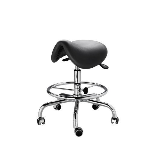Taburete para odontología - D 10L - DIPLOMAT DENTAL s.r.o. - con ruedas / con forma de silla de montar / negro