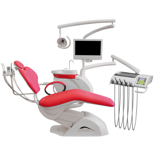 Unidad de tratamiento dental con sillón - 654 DUET - CHIROMEGA - con monitor / con portainstrumentos / con luz