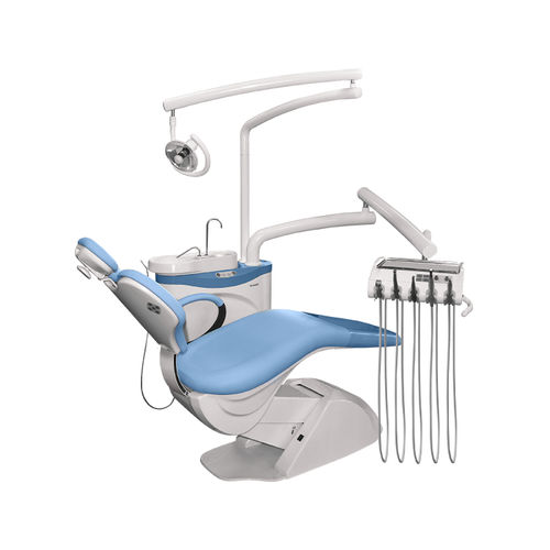 Unidad dental con reposacabezas flexible - 654 NK - CHIROMEGA - con sistema de higiene / con portainstrumentos / con luz