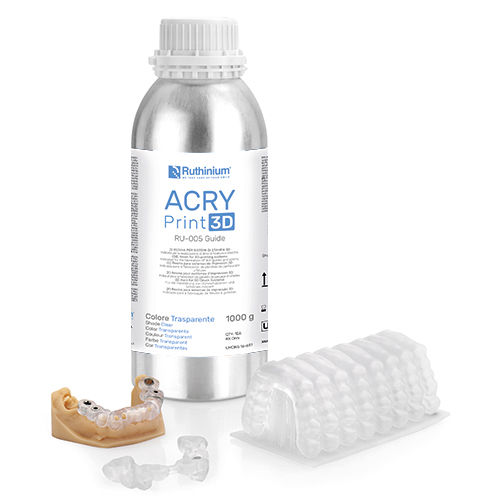 Material dental de resina - ACRY  RU-005 GUIDE - Ruthinium Group - para férulas terapéuticas / para impresión en 3D / para prótesis dentales