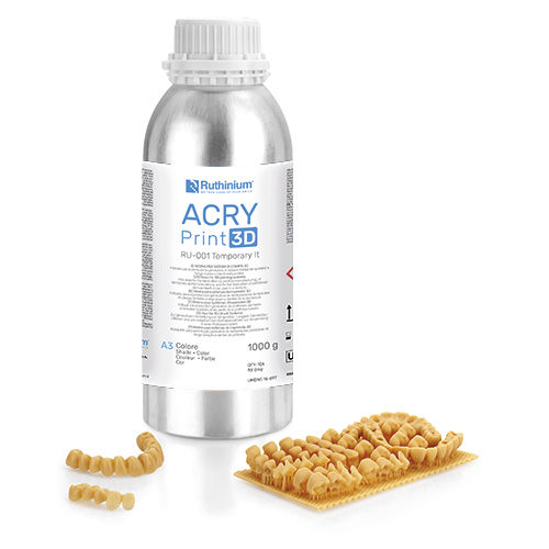 Material dental de resina - ACRY RU-001 - Ruthinium Group - para impresión en 3D / fotopolimerizable / biocompatible
