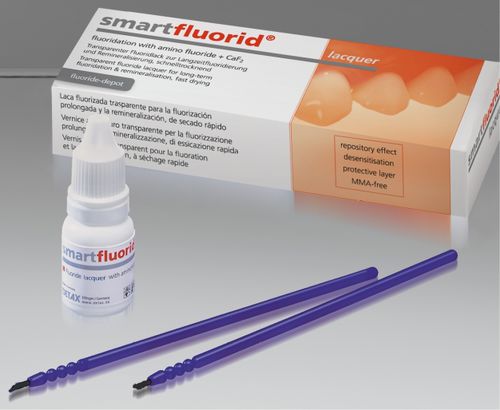 Material dental de fluoruro - smartfluorid® lacquer - DETAX GmbH & Co. KG   - para restauración dental / transparente
