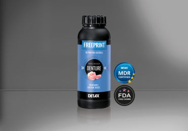 Material dental de resina - FREEPRINT® denture - DETAX GmbH & Co. KG   - para impresión en 3D / para la fabricación de dentaduras postizas / transparente
