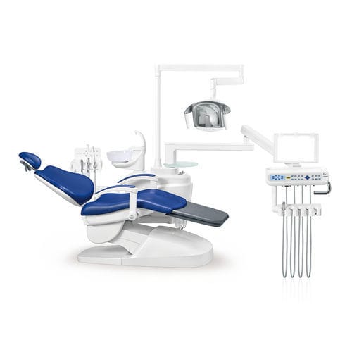 Unidad de tratamiento dental con sillón - AL-398HF - Foshan Anle Medical Apparatus - con reposacabezas flexible / con sistema de higiene / con portainstrumentos