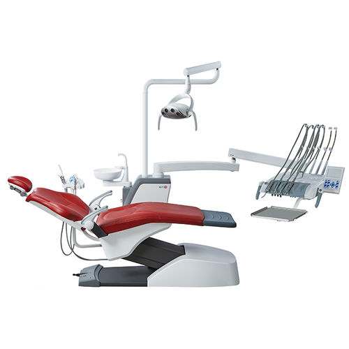 Unidad dental con sillón eléctrico - KLT-6220 S6 - Foshan Roson Medical Instrument - con reposacabezas flexible / con sistema de higiene / con portainstrumentos