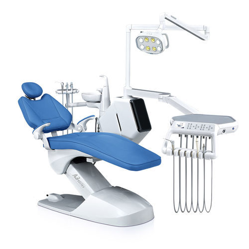 Unidad dental con sillón eléctrico - KLT-6220 A3 - Foshan Roson Medical Instrument - con reposacabezas flexible / con sistema de higiene / con portainstrumentos