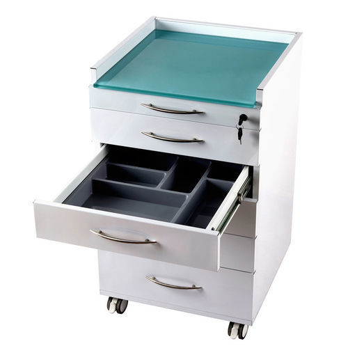 Armario para instrumental dental - Foshan Roson Medical Instrument - con ruedas / con cajón / de acero inoxidable