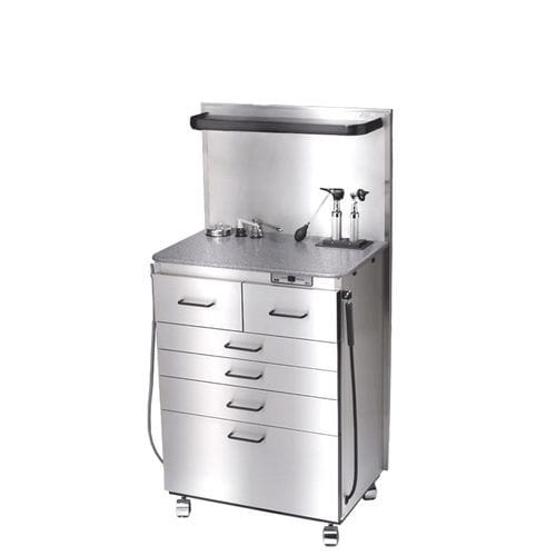 Armario de hospital - Global Surgical Corporation   - con cajón / con ruedas / de acero inoxidable