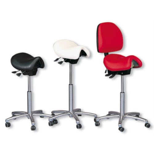 Taburete de laboratorio dental - Bambach® - Hager & Werken - de altura variable / con respaldo / con ruedas