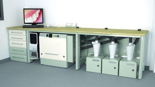 Plataforma de trabajo de laboratorio -  W22+T/125+T125, AS/CAM3+N.3 CICLONE  - ERIO - para laboratorio dental / con cajón / con puerta