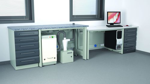 Plataforma de trabajo para laboratorio dental - W22+T/125, AS/CAM1+CICLONE, T125+W22  - ERIO - con cajón / modular