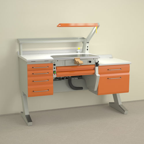 Puesto de trabajo para laboratorio dental con estantes - C4+PL/AR+BF/C - ERIO - con luz / con cajones