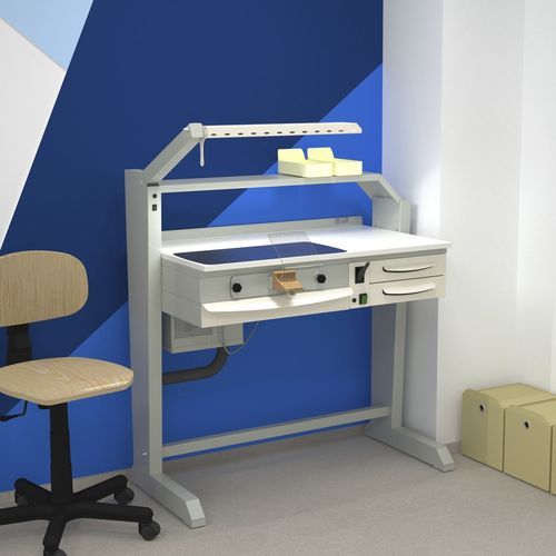 Puesto de trabajo para laboratorio dental con luz - Tekno  - ERIO - en isla