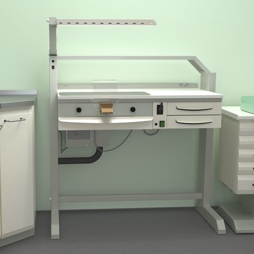 Puesto de trabajo para laboratorio dental con luz - TEKNO - ERIO - con cajones / compacto