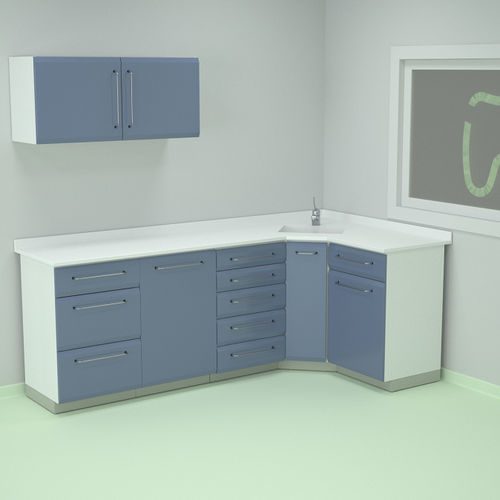 Mesa de laboratorio para la esterilización - W1+W7+W19+W13+W20  - ERIO - para odontología / con fregadero / de acero inoxidable