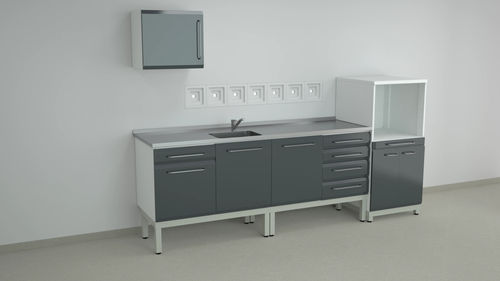Plataforma de trabajo de laboratorio - S series - ERIO - para laboratorio dental / con cajón / con espacio de almacenamiento
