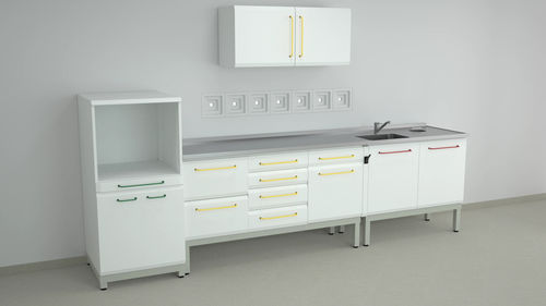 Plataforma de trabajo de laboratorio - S series - ERIO - para laboratorio dental / con cajón / con espacio de almacenamiento