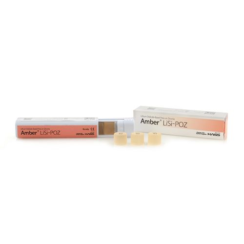 Material dental de circona - Amber® LiSi-POZ - HASS CORP   - de disilicato de litio / para restauración dental / para corona