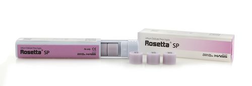 Material dental de cerámica de vidrio - Rosetta® SP - HASS CORP   - de disilicato de litio / para inlays dentales / para carillas dentales