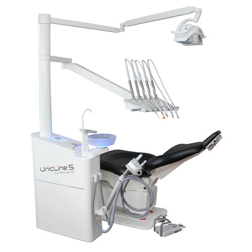 Unidad de tratamiento dental con sillón eléctrico - UnicLine S - Heka Dental - compacta / con reposacabezas flexible / con monitor