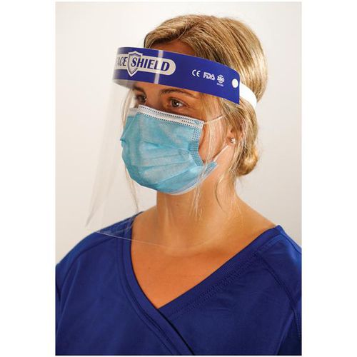 Pantalla facial máscara integral - 1381582  - Henry Schein - para adulto / caja de 50 / transparente