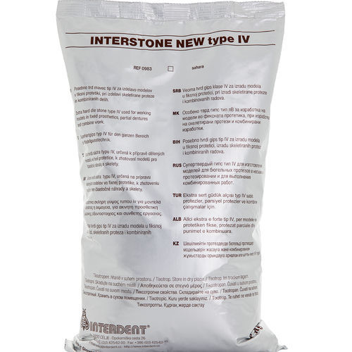 Material dental de yeso - INTERSTONE NEW TIP IV - Interdent - para restauración dental / para laboratorio dental / en polvo