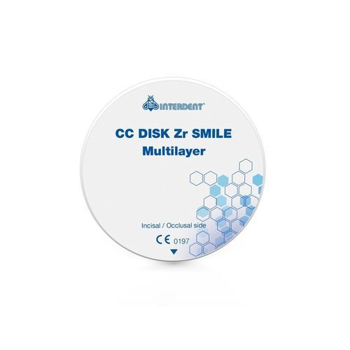 Material dental ZrO2 - CC Disk Zr SMILE Multilayer - Interdent - de disilicato de litio / de porcelana / para restauración dental