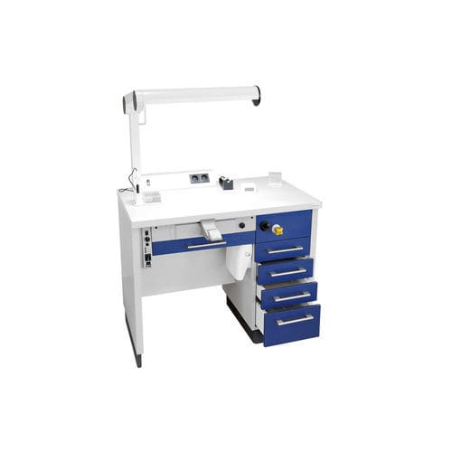 Puesto de trabajo para laboratorio dental con estantes - TM9005 - Interdent - con luz / automático