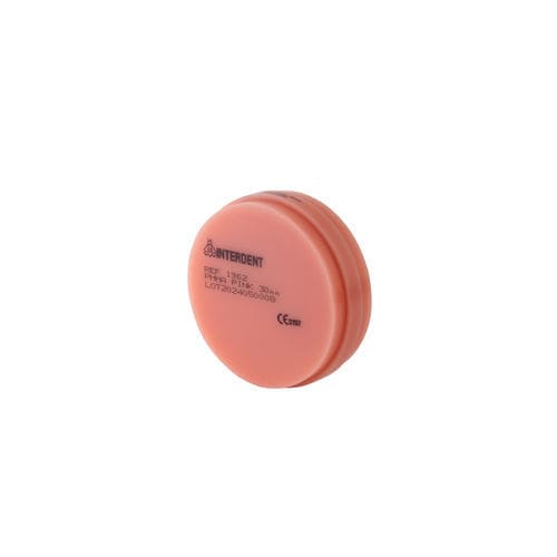 Material dental de PMMA - CC Disk Pink - Interdent - para restauración dental / CAD CAM / de fresado