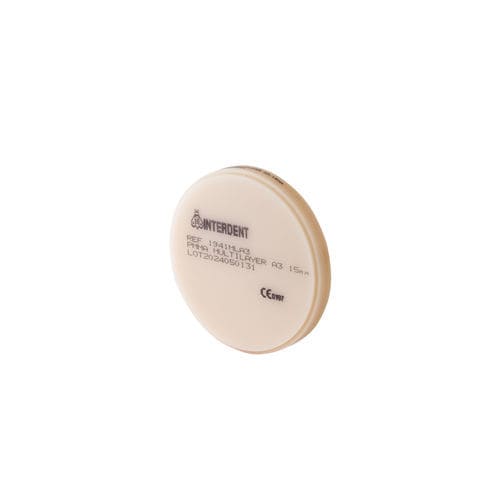 Material dental de PMMA - CC Disk Multilayer - Interdent - para restauración dental / CAD CAM / gingival